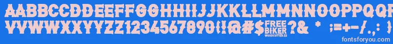 FreeBiker Font – Pink Fonts on Blue Background