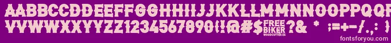 FreeBiker Font – Pink Fonts on Purple Background