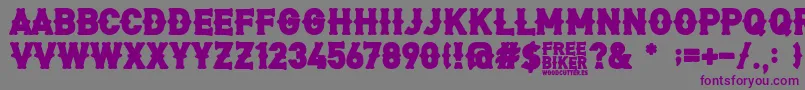 FreeBiker Font – Purple Fonts on Gray Background