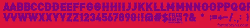More about FreeBiker Font FreeBiker Font – Purple Fonts on Red Background
