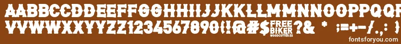 FreeBiker Font – White Fonts on Brown Background