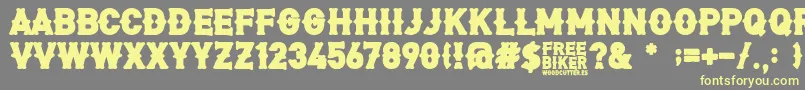 FreeBiker Font – Yellow Fonts on Gray Background