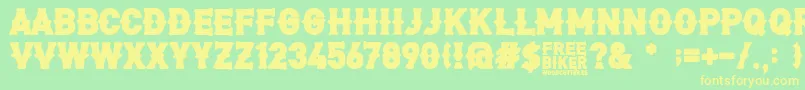 Шрифт FreeBiker – жёлтые шрифты на зелёном фоне