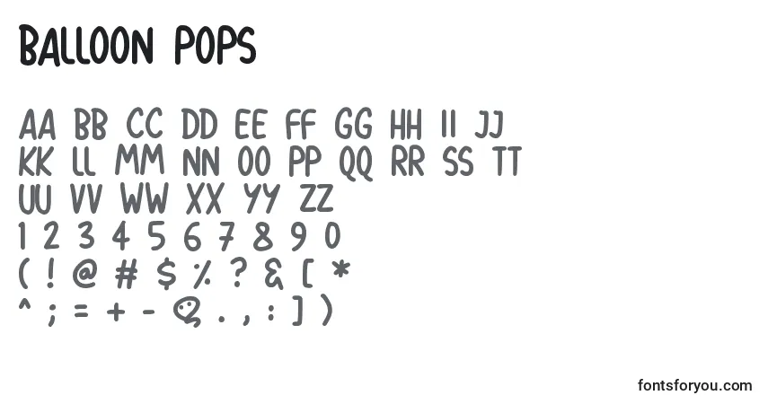 Шрифт Balloon Pops – алфавит, цифры, специальные символы