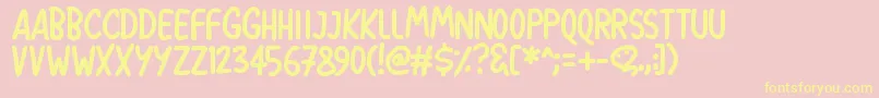 Balloon Pops Font – Yellow Fonts on Pink Background