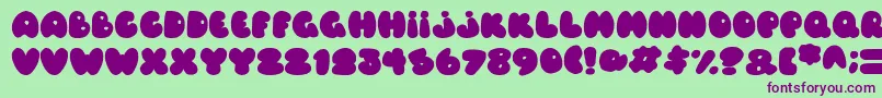 Шрифт Balloons Italic – фиолетовые шрифты на зелёном фоне