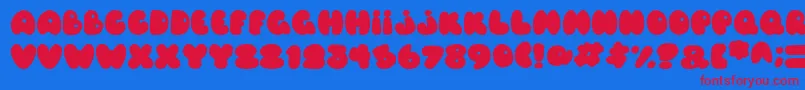 フォントBalloons Italic – 赤い文字の青い背景