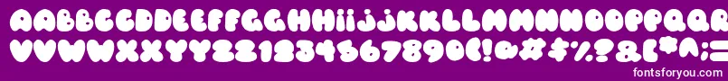 フォントBalloons Italic – 紫の背景に白い文字