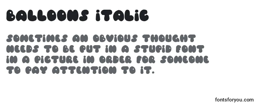 Balloons Italic Font