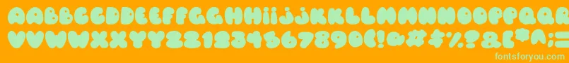 Balloons Italic Font – Green Fonts on Orange Background