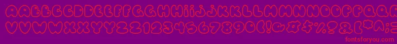 Balloons-Schriftart – Rote Schriften auf violettem Hintergrund
