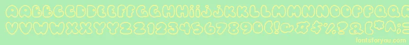 Balloons Font – Yellow Fonts on Green Background