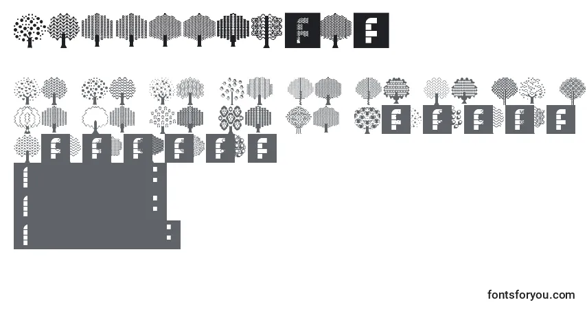 Schriftart BalloonTrees – Alphabet, Zahlen, spezielle Symbole