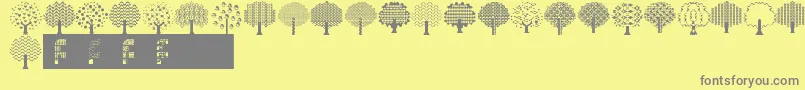 BalloonTrees Font – Gray Fonts on Yellow Background