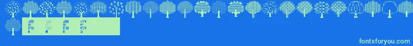 BalloonTrees Font – Green Fonts on Blue Background