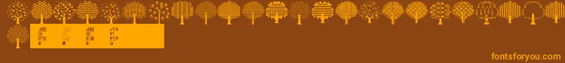 BalloonTrees Font – Orange Fonts on Brown Background