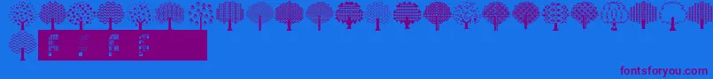 BalloonTrees Font – Purple Fonts on Blue Background