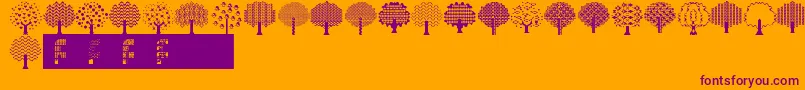 BalloonTrees-Schriftart – Violette Schriften auf orangefarbenem Hintergrund