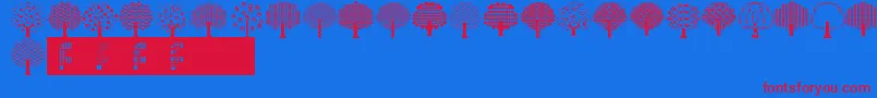 BalloonTrees Font – Red Fonts on Blue Background