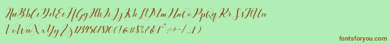 Ballqis Script Font – Brown Fonts on Green Background