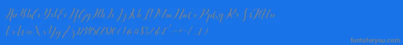 Ballqis Script-Schriftart – Graue Schriften auf blauem Hintergrund