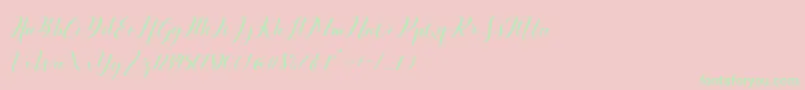 Ballqis Script-Schriftart – Grüne Schriften auf rosa Hintergrund