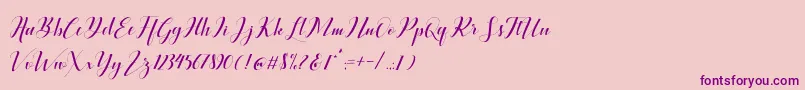 Ballqis Script-Schriftart – Violette Schriften auf rosa Hintergrund