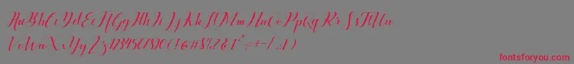 Ballqis Script-Schriftart – Rote Schriften auf grauem Hintergrund