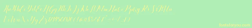 Ballqis Script Font – Yellow Fonts on Green Background