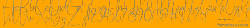 Ballroom Demo Font – Gray Fonts on Orange Background