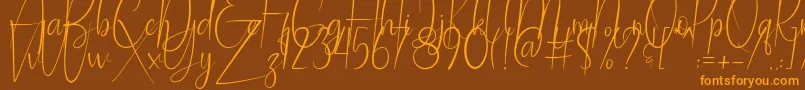 Ballroom Demo Font – Orange Fonts on Brown Background