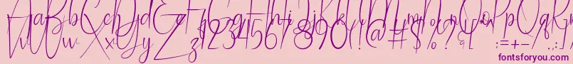 Ballroom Demo Font – Purple Fonts on Pink Background