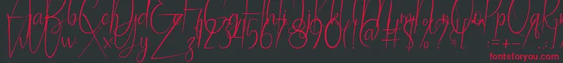 Ballroom Demo Font – Red Fonts on Black Background