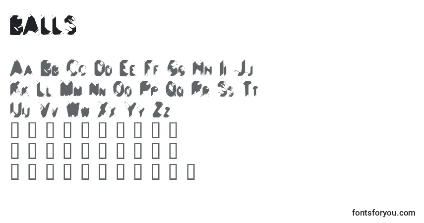 A fonte BALLS    (120580) – alfabeto, números, caracteres especiais