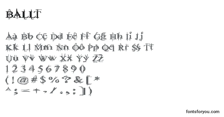 A fonte BALLT    (120581) – alfabeto, números, caracteres especiais