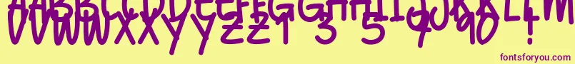 Balltimore Caps Font – Purple Fonts on Yellow Background