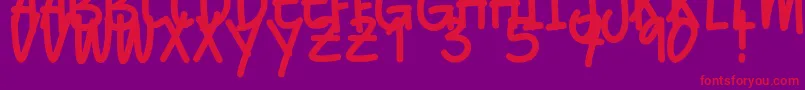 Balltimore Caps Font – Red Fonts on Purple Background