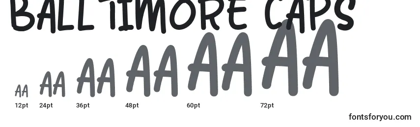 Balltimore Caps Font Sizes