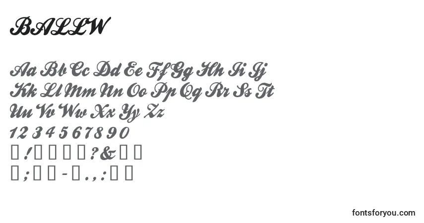 Schriftart BALLW    (120583) – Alphabet, Zahlen, spezielle Symbole