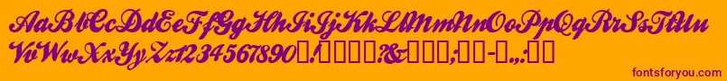 BALLW   -Schriftart – Violette Schriften auf orangefarbenem Hintergrund