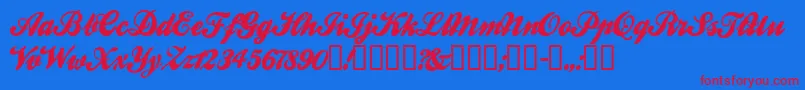BALLW   -fontti – punaiset fontit sinisellä taustalla