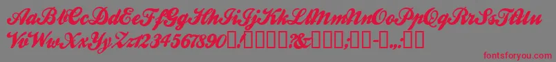 BALLW   -Schriftart – Rote Schriften auf grauem Hintergrund