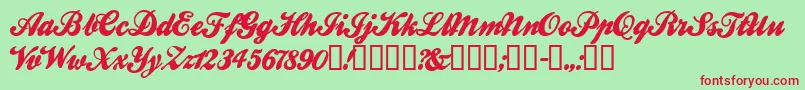 BALLW    Font – Red Fonts on Green Background