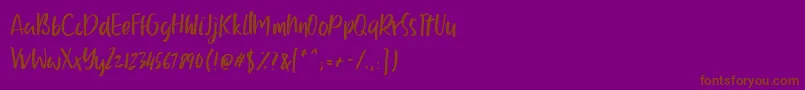フォントBallystic – 紫色の背景に茶色のフォント