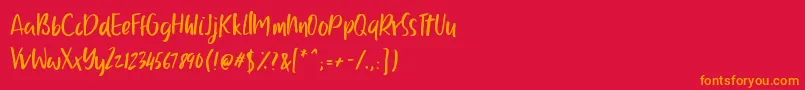 Ballystic Font – Orange Fonts on Red Background