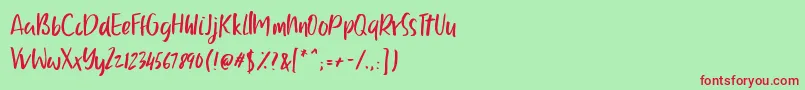 Ballystic-Schriftart – Rote Schriften auf grünem Hintergrund