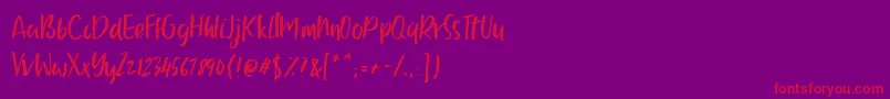 Ballystic-Schriftart – Rote Schriften auf violettem Hintergrund