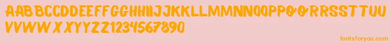 Balmy Beta Font – Orange Fonts on Pink Background