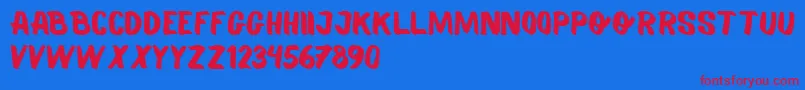 Balmy Beta Font – Red Fonts on Blue Background