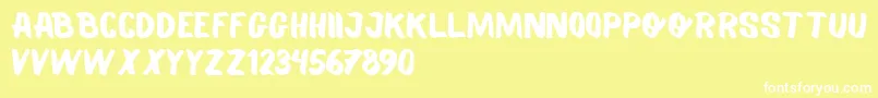 Balmy Beta Font – White Fonts on Yellow Background